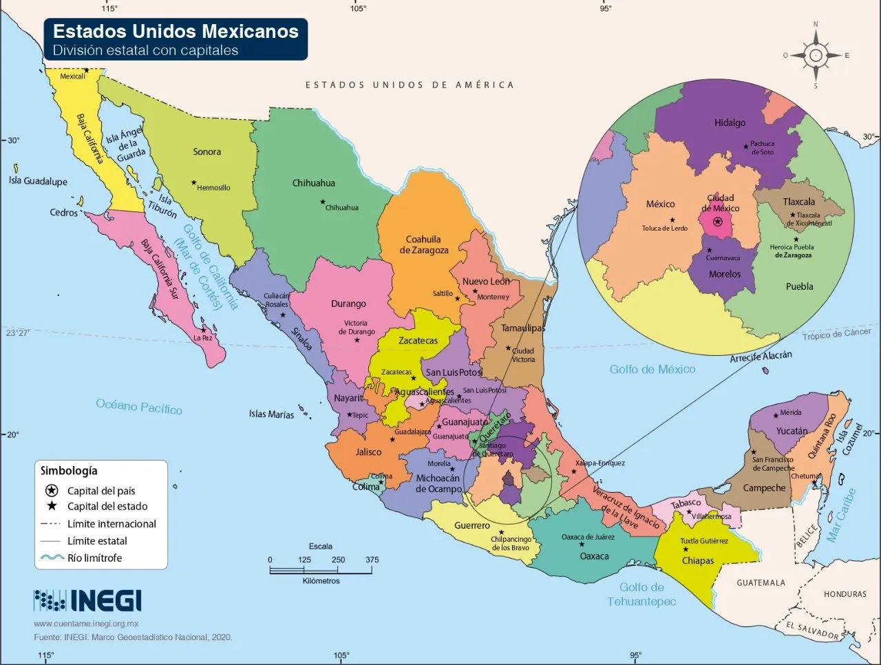 Mapa de México para Imprimir
